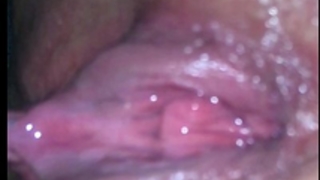 Squirting after a sex-toy sextoy creampie