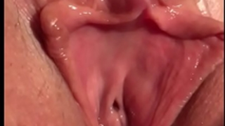 Closeup of a oozing creampie in the throws of agonorgasmos
