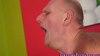 Teen fuck old man for cum