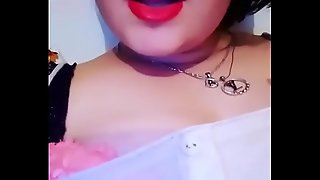 Horny Algerian Girl from Bé_jaia Playing With Her Tongue