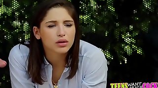 Abella Danger gets fucked and facialized at the bus stop.TS