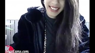 Petite camgirl puts up a show outdoors I Watch her live at PlanetSexCams.com