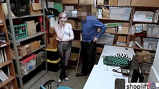 Petite blonde teen busted and banged by a policeman
