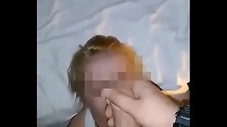 Blonde gets sperm in the face