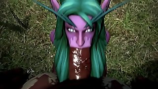 Tyrande forced to suck monster maghar dick