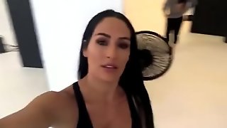 Nikki Bella shows off her lingerie.