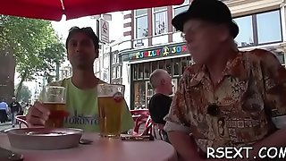Hot man takes a travel and visites the amsterdam prostitutes