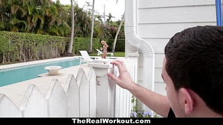 Therealworkout - lascivious horny white wife bonks the poolboy!